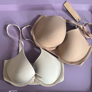 SKIMS Cream and Tan Bras Set